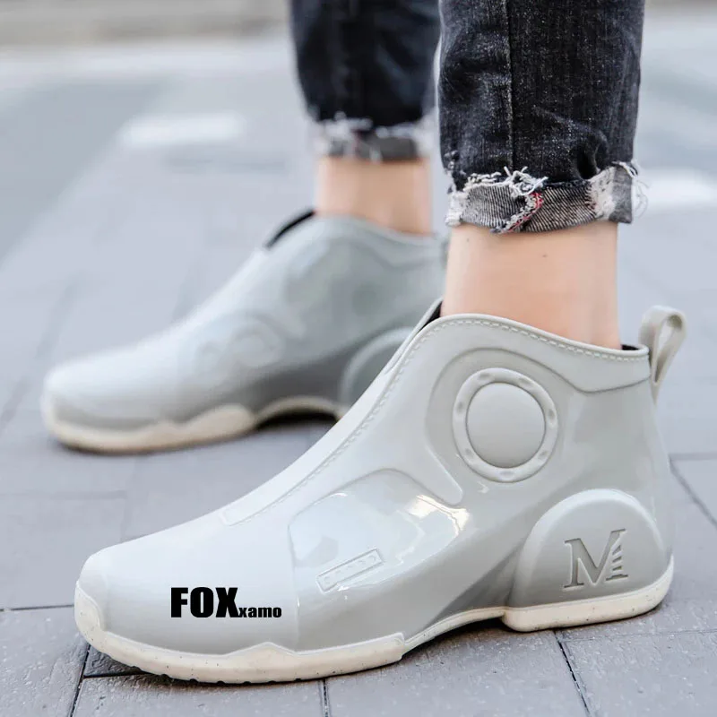 2023 Men Outdoor Fishing Shoes Punk Ankle Rubber Boots Waterproof Strong Blocking Water Shoes Cycling Kitchen Shoes Size 39-44 enlarge