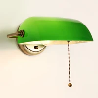 europe industrial vintage wall lamp led e27 with switch classical green banker wall light for bedroom living room corridor study
