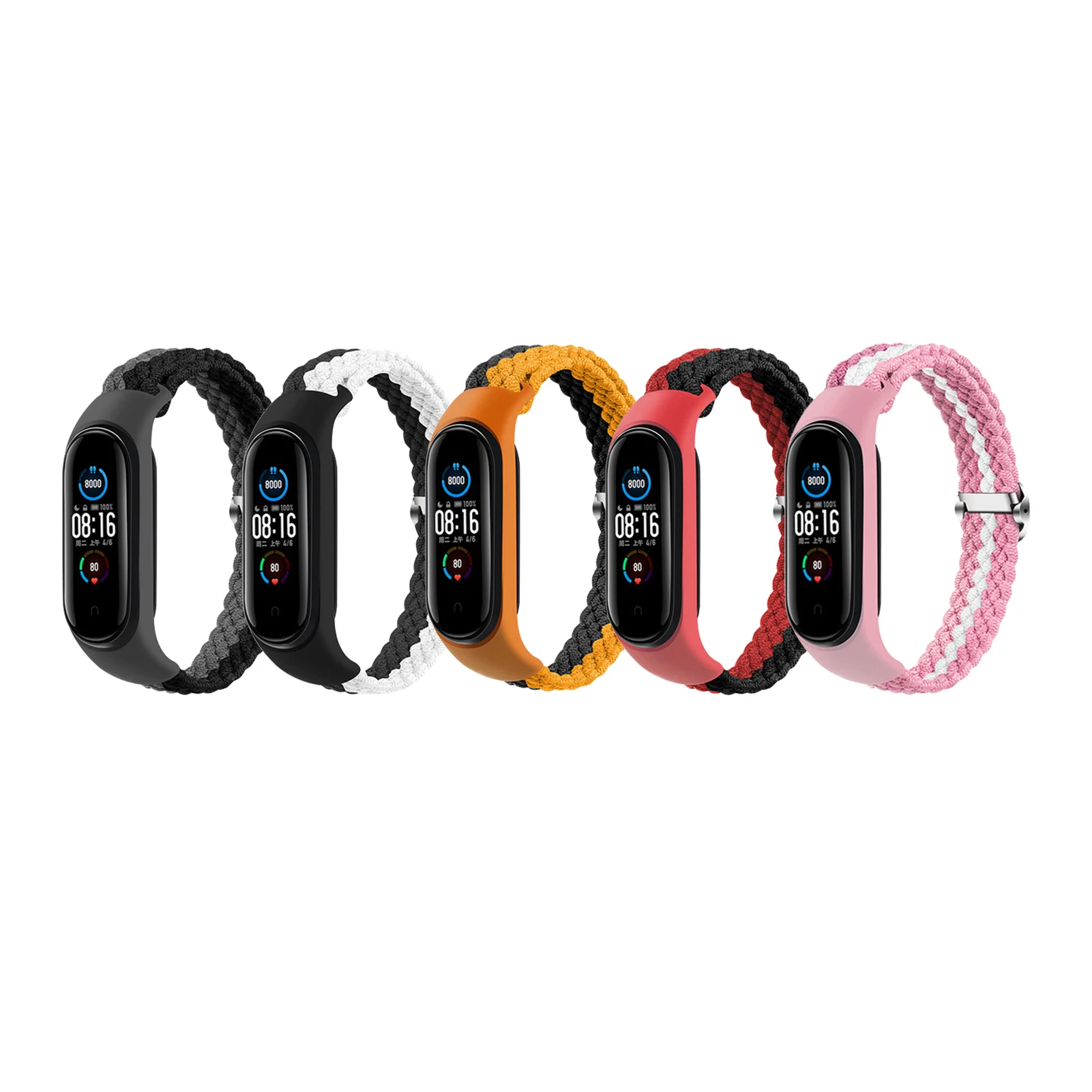 

Elastic Braided Solo Loop Nylon Strap ForXiaomi Mi Band 6 5 4 3 Replaceable Nylon Bracelet Silicone Wristband For Miband 6