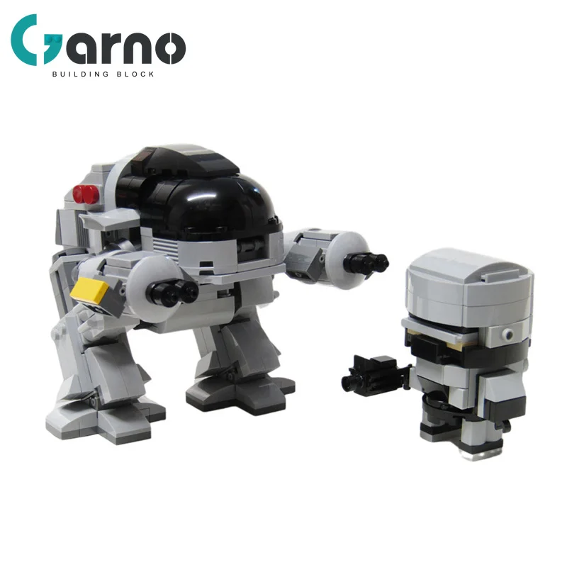 

Moc Robocoped ED-209 Mech Robot Классический Конструктор из фильма Сборная модель военное оружие сиреневый игрушечный робот детские игрушки подарки