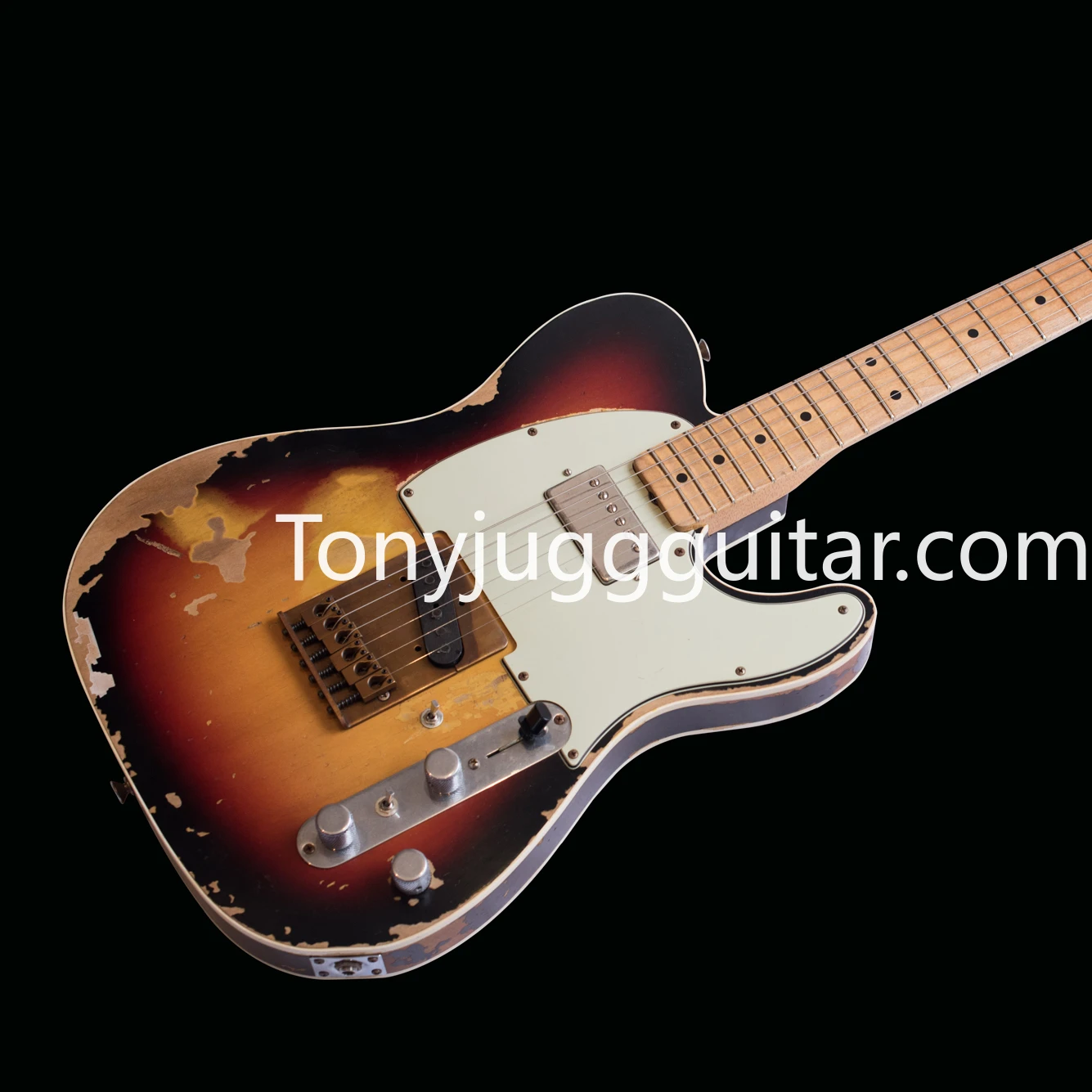 

Master Built Heavy Relic Worn Vintage Sunburst Andy Summer Tele TL Electric Guitar Boom Switch, H-S control ,Aged Hardware