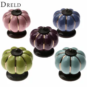 Старинная Мебельная ручка тыквенные керамические дверные ручки, ручки для шкафа и ручки для мебели, ящика, шкафа, кухонная ручка