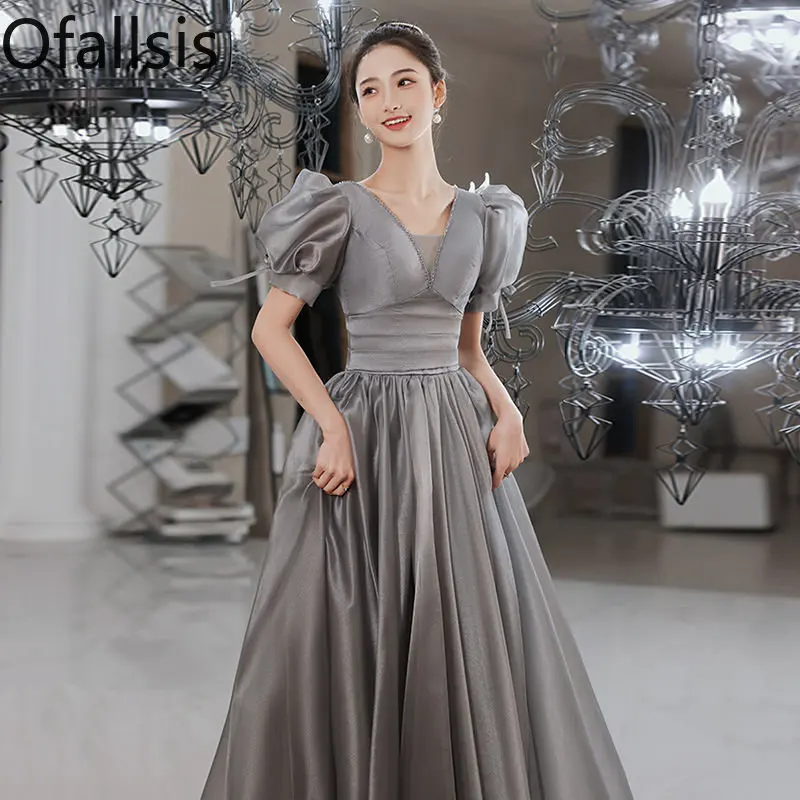 

Женское платье с пышными рукавами Ofallsis, Элегантное Длинное Платье с V-образным вырезом для взрослых на день рождения, лето 2023