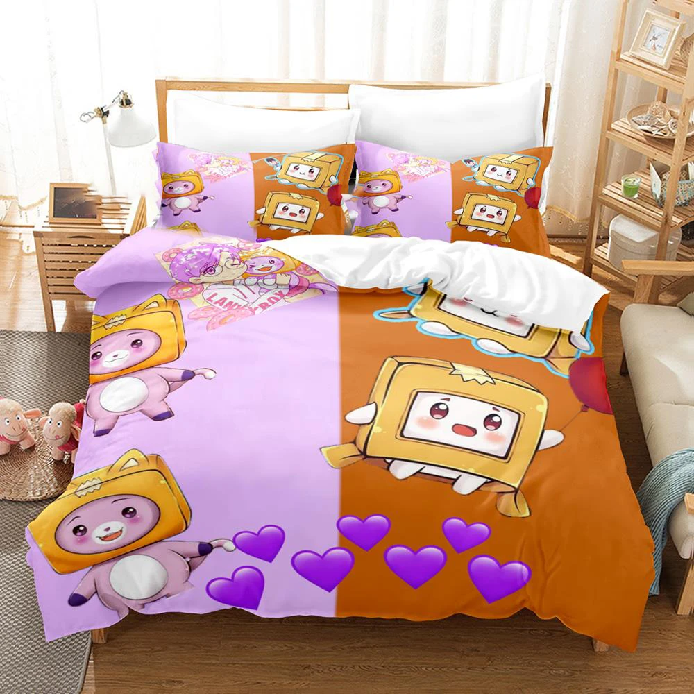 

Комплект постельного белья Lankybox Foxy Boxy с 3D принтом, комплект из 3 предметов, двуспальное, полноразмерное, двуспальное, двуспальное, для взросл...