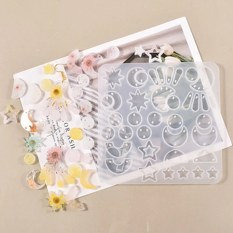 

1PC Crafts Earring Pendant Jewelry Making Casting Mold Silicone Mold Resin Molds DIY Epoxy Geometric Oval