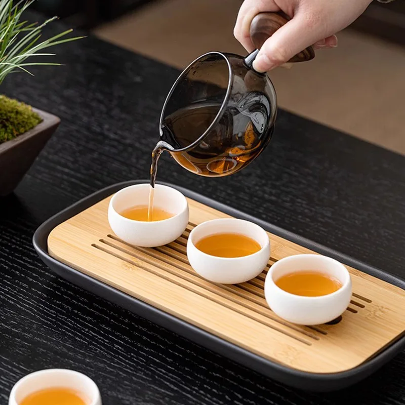 Роскошный керамический чайный набор с боковой ручкой и подставкой в виде панды