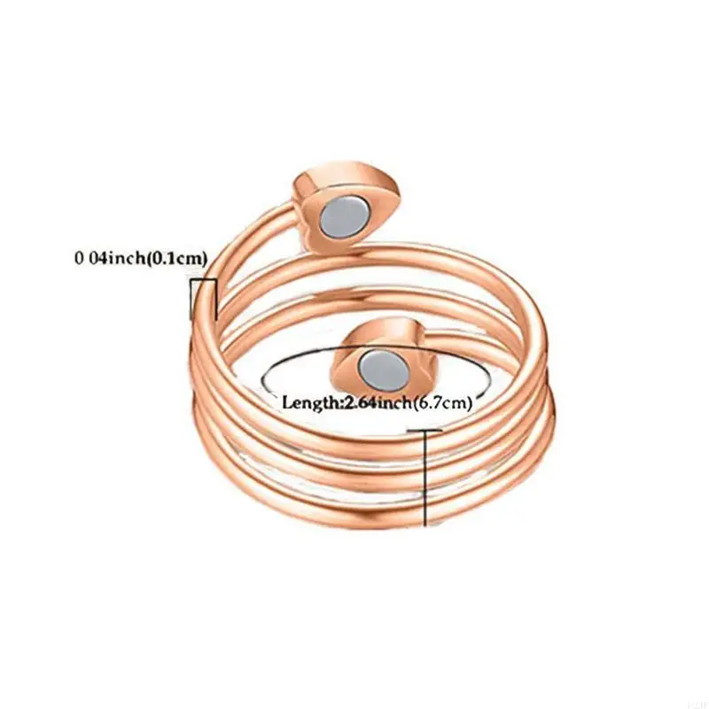 U2JF Медное кольцо Циркуляция Исцеление артрита Кольцо Воллет Магнитное