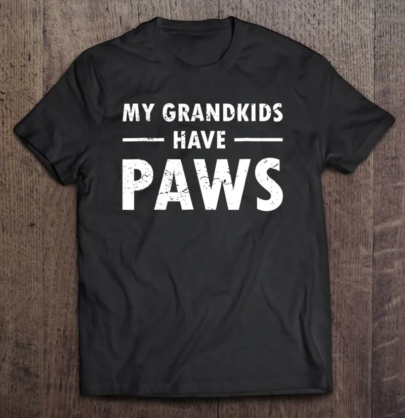 

Забавный подарок для любимых моих внуков с лапами собаки кошки Мужская футболка мужская одежда хлопковая футболка с коротким рукавом футбо...