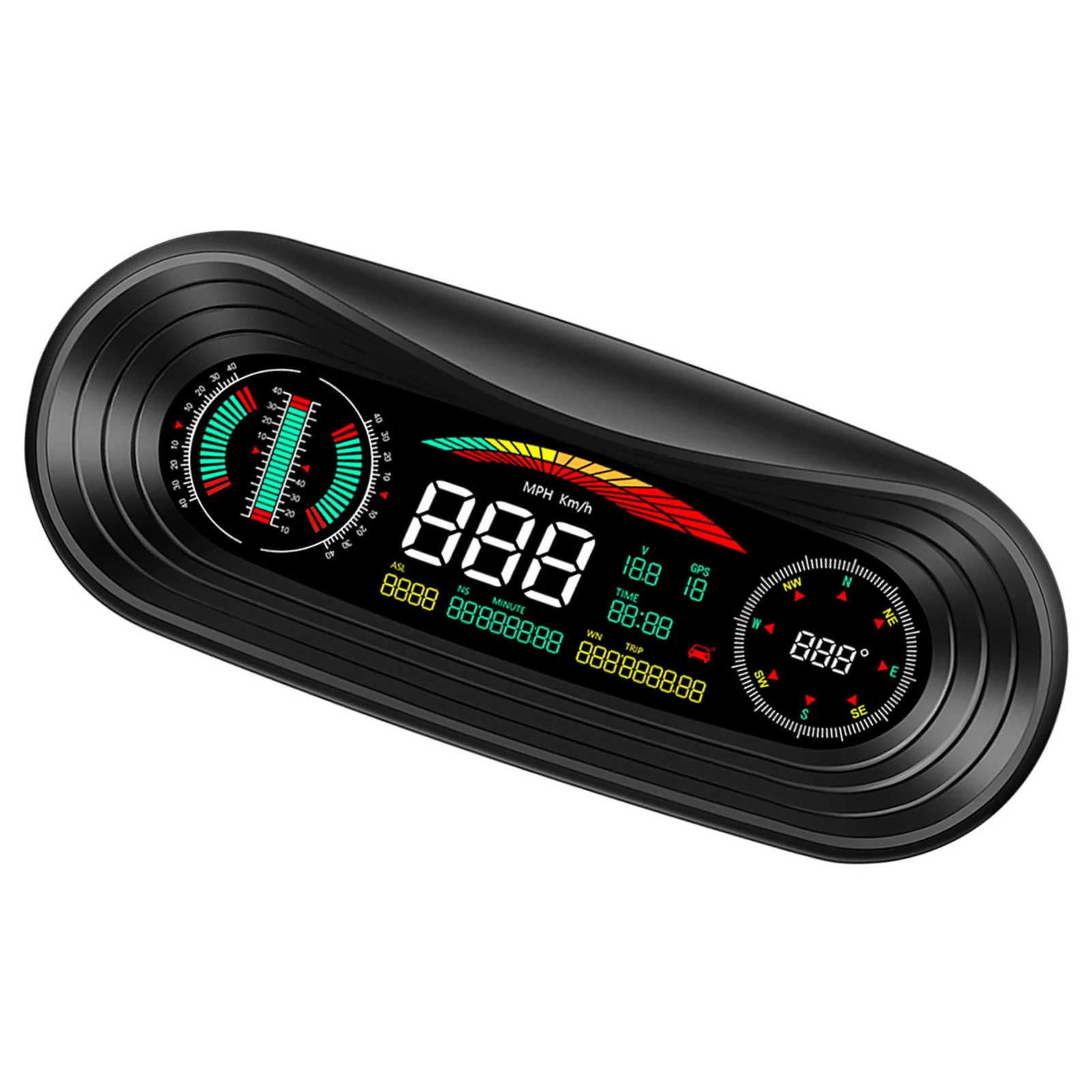 

Автомобильный HUD GPS дисплей на лобовое стекло 12 В Автомобильный спидометр Инклинометр шаг компас автомобильный измеритель высоты напряжени...