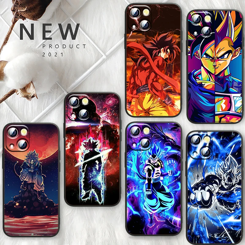 

Goku Dragon Ball Anime For Apple iPhone 13 12 Mini 11 XS Pro Max X XR 8 7 6 Plus SE 2020 5 Funda Capa Black Phone Case