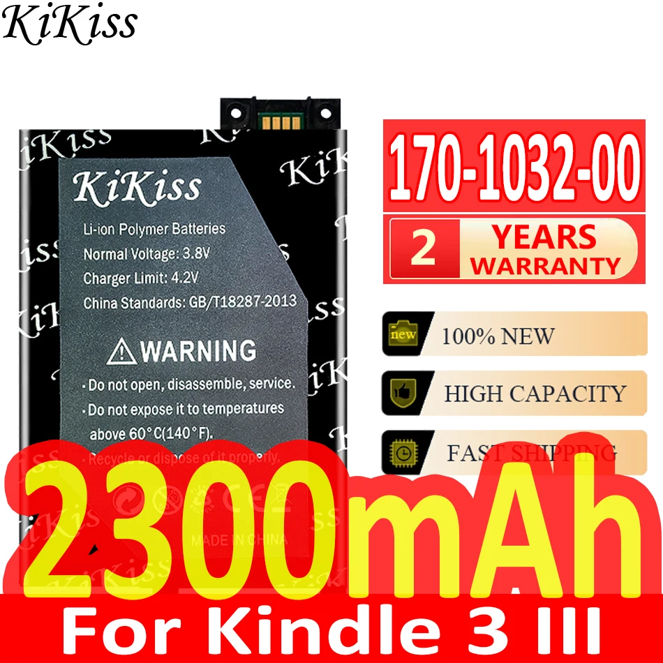 

Аккумулятор KiKiss для электронной книги с клавиатурой Kindle 3 Kindle3 III D00901 графитовый 170-1032-00 2300 мАч литий-ионный аккумулятор + номер для отслеживан...