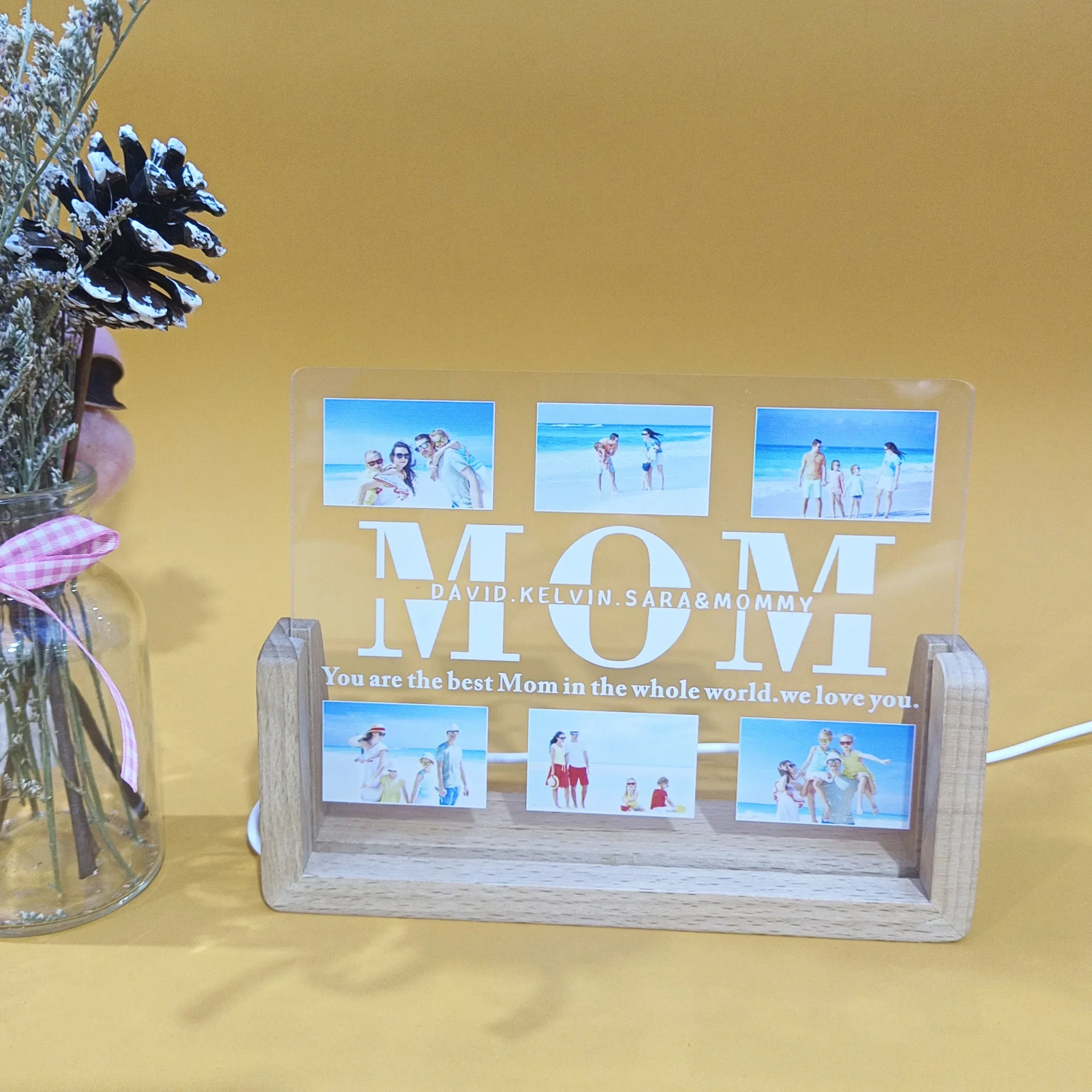 Акриловая миниатюрная Настольная лампа с цветным УФ-принтом декоративный