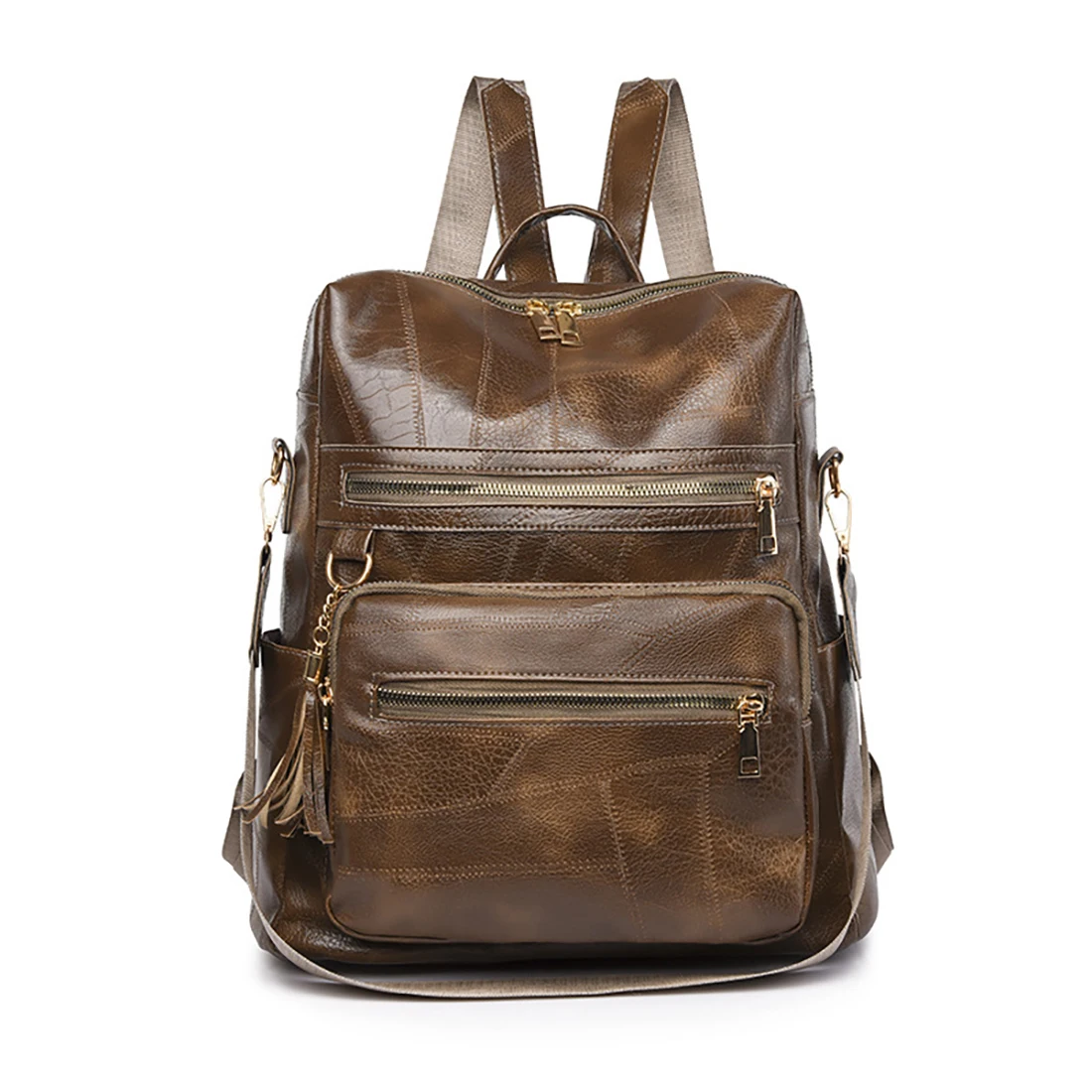 

Dark Grain Multifunctional Leather a Pack of 3 Waterproof Anti-theft Buckle Light&Comfortable Retro Women's Handbags