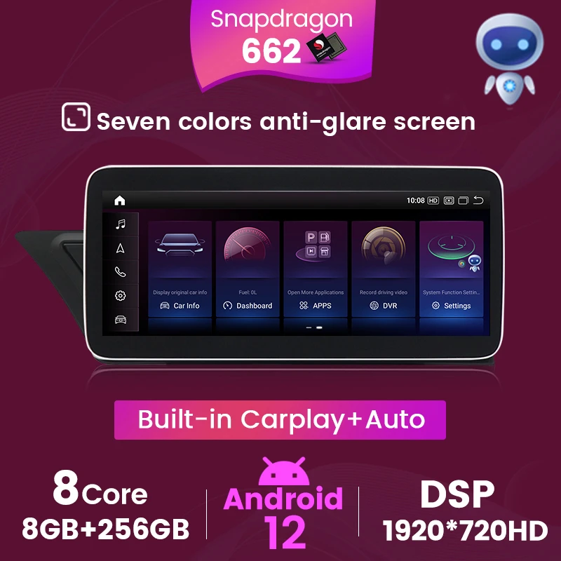 

RHD Android 12 автомагнитола Стерео Беспроводной Carplay Для Audi A4 B8 A5 2009-2017 Мультимедийный Плеер GPS Навигация 8+256G Snapdragon 662