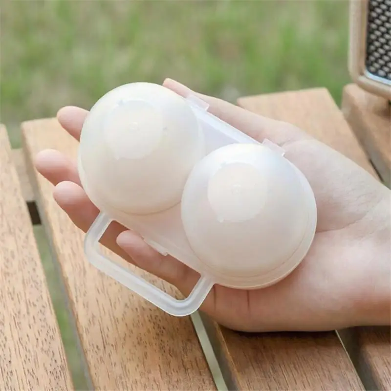 

2023 Outdoor Portable Egg Box Plastic Egg Holder Refrigerator 2-cell Egg Storage Box Shockproof And Fall-proof Egg Container