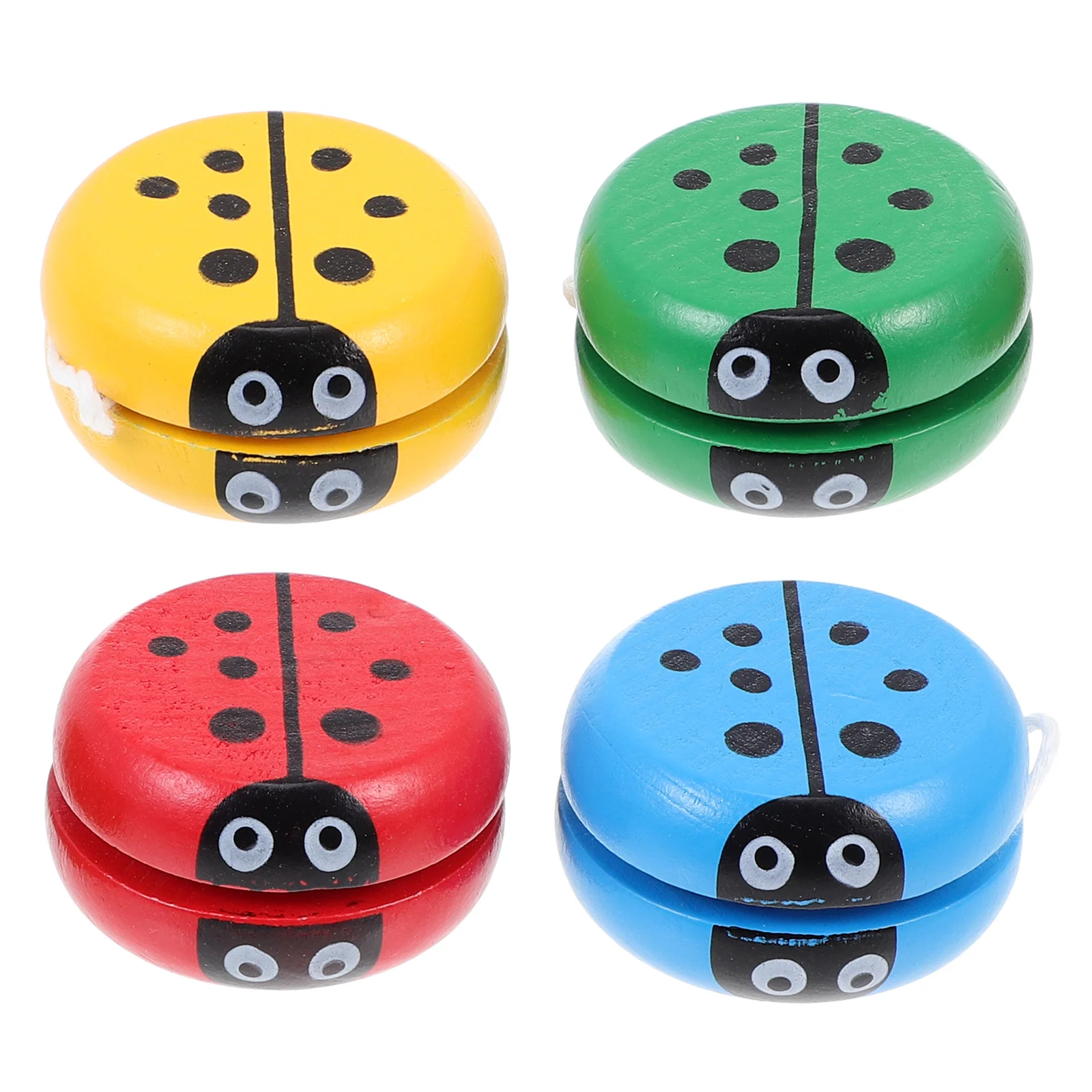 

4 Pcs Educational Baby Toys Yo-Yo Wooden 5X5X2.8CM Mini Yoyo Kids Interesting Funny Playthings