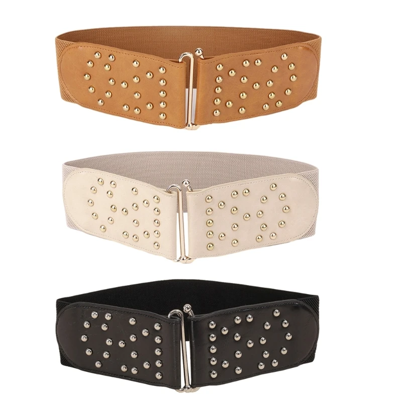 

634C Женская рубашка с широким поясным ремнем, винтажная элегантная эластичная веревка, универсальный поясной ремень, женская с