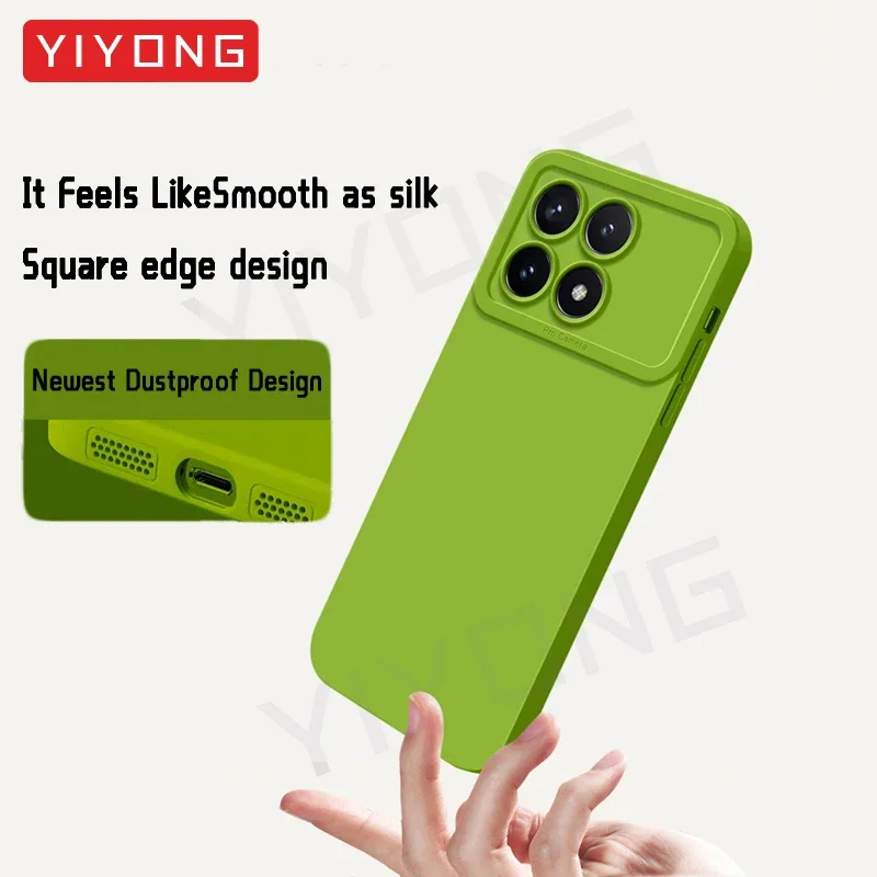 Для Poco X6 Pro 5G чехол YIYONG шелковистый жидкий силиконовый мягкий для Xiaomi PocoX6 Xiomi Pocophone