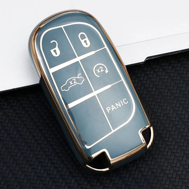 

Fashion Car Key Case Protective Cover for Jeep Grand Cherokee with Embossed Pattern Design Key Shell Accessories