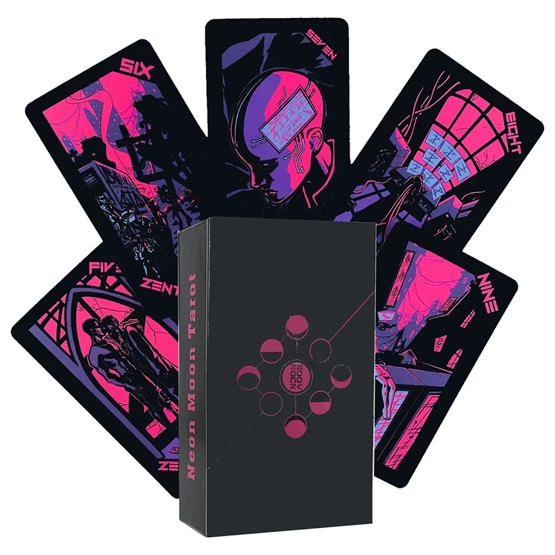 

Neon Moon Tarot Deck - Pocket Size with Tuck Box Tarot Cards for Fate Divination Board Game Tarot and A Variety of Tarot Option