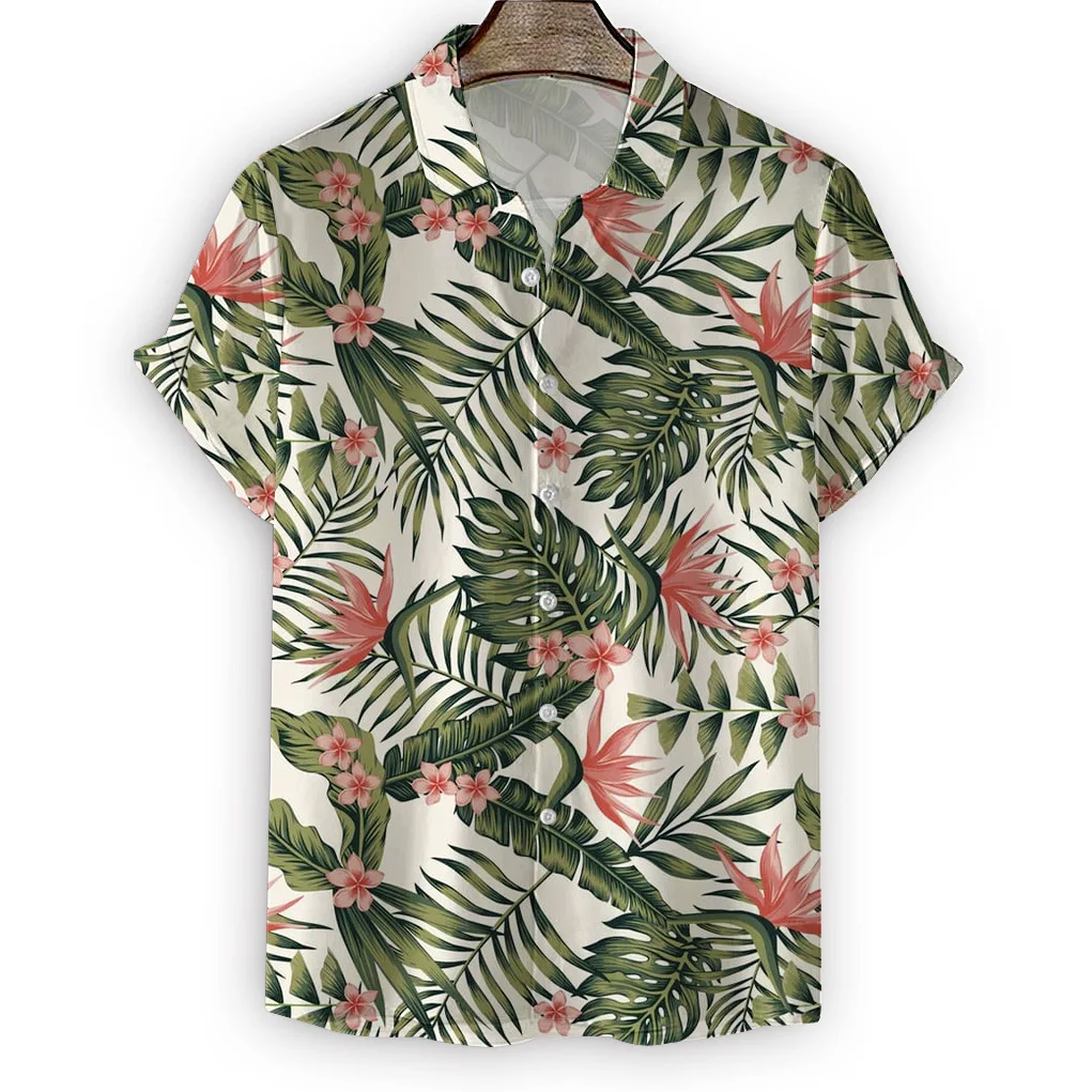 Men's Casual Summer Shirt 3D Printed Pattern Short Sleeved Fashionable Lapel Single Breasted Clothes Fun Cool Men's Street Cloth