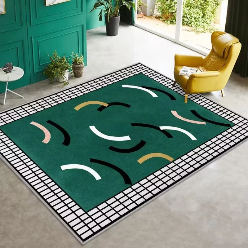 

Простой зеленый свежий домашний ковер, большой напольный коврик для детской кроватки, ковер для спальни, чехол для дивана