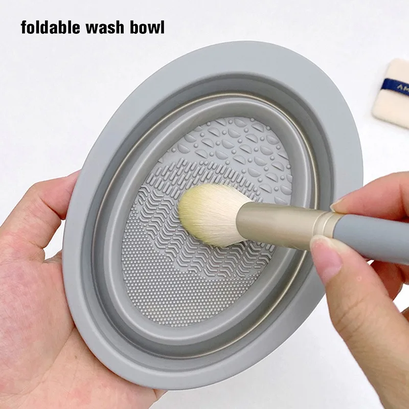 

Silicone Makeup Brush Cleaner Bowl Foldable Brush Cleaning Mat Cosmetic Foundation Eyeshadow Powder Brushes Cleaner for Makeup