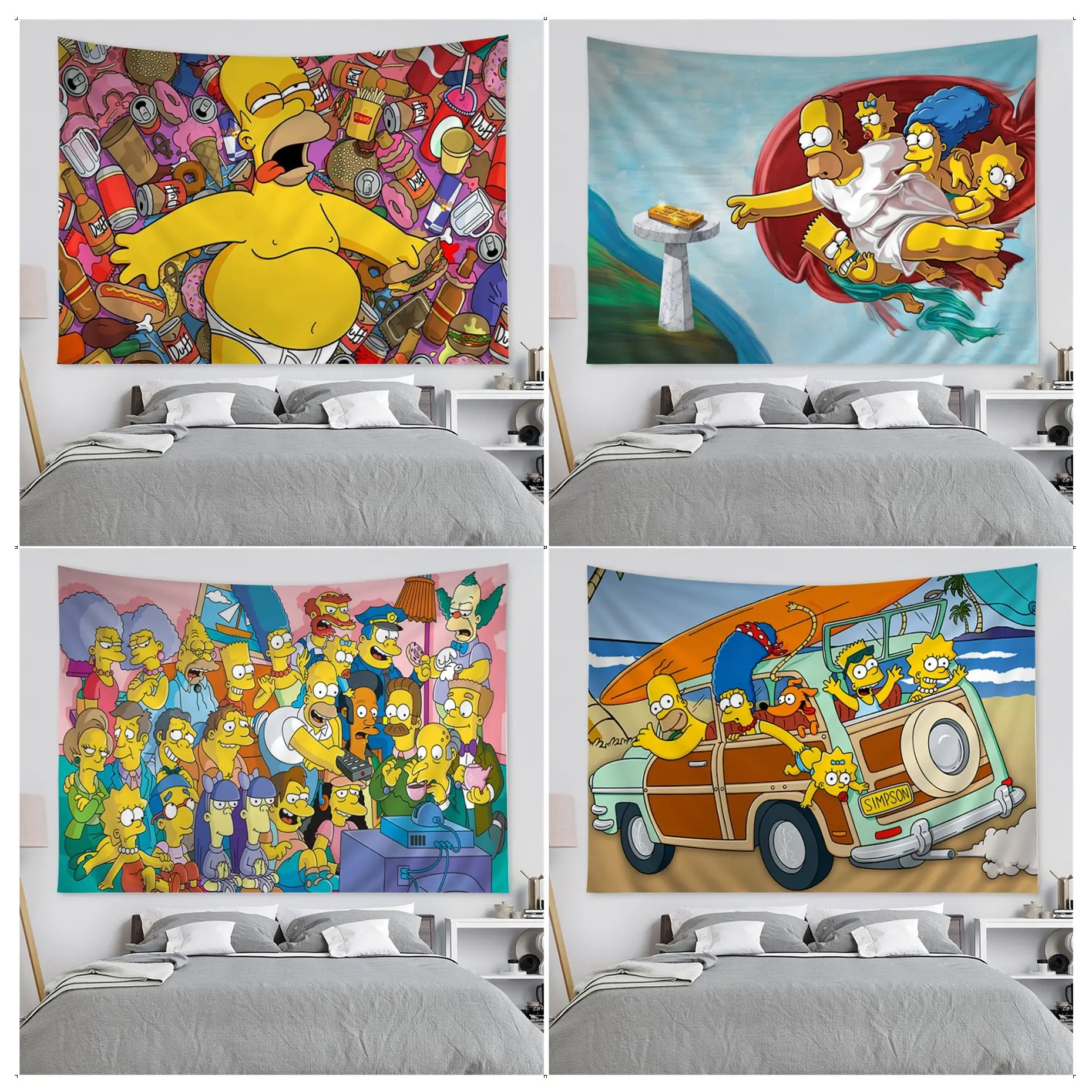 

Disney The Simpsons DIY Wall Tapestry Bohemian Wall Tapestries Mandala Japanese Tapestry