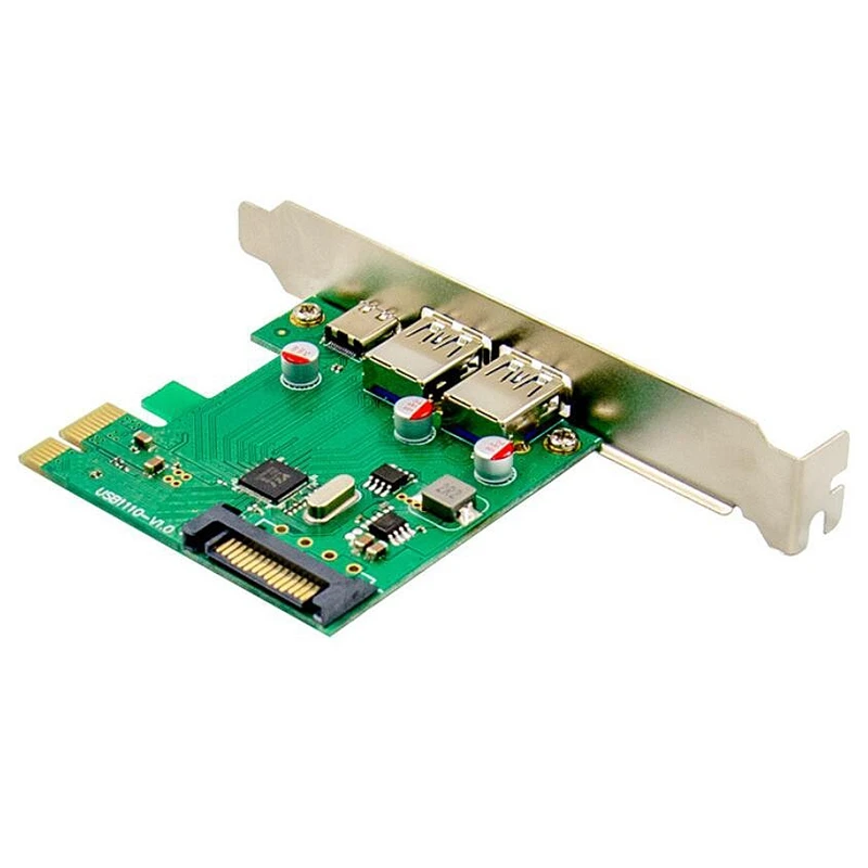 

PCI-E X4 Superspeed USB 3.1 Type-C + A Socket Expansion Card 2A1C Port VL805