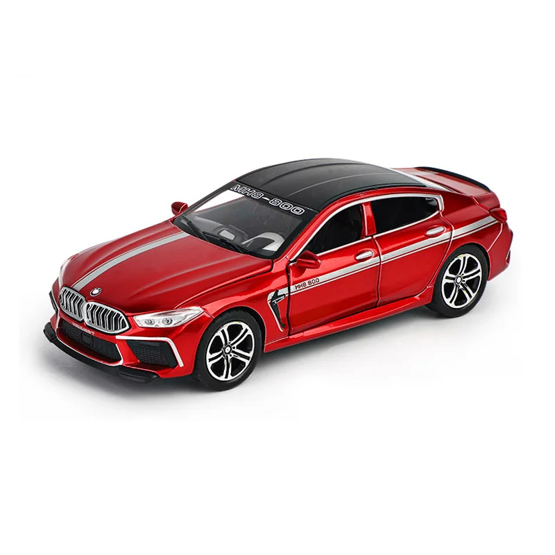 

1:32 BMW M8 Simulation Metal Vehicles Pull Back Diecast Model Car Toys Sport Car With Sound Light For Kids Gifts