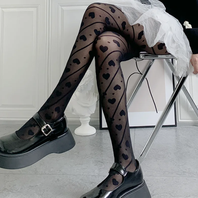 

Women Lolita Girl Sweet Maiden Stockings Cute Preppy Love Bow Pantyhose JK Sock Dress Up Suit Silk Stockings