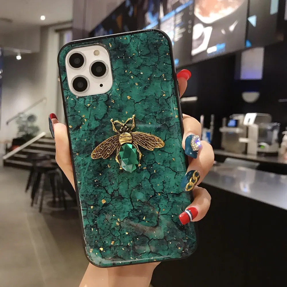 

Luxury 3D Diamond Bee Glitte Soft Case For Huawei Mate 20 30 10 P20 P30 Pro Honor 10 9 Lite 8X Bling Marble Soft TPU Case Cover