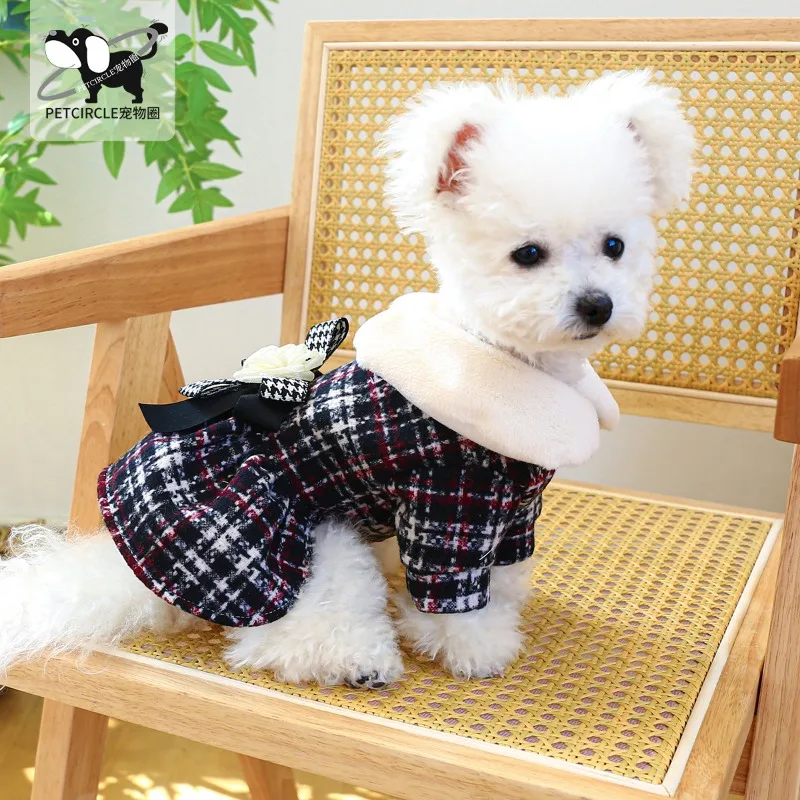

Plaid Peter Pan Clothes for Dogs and Cats, Expensive Classic Style, Floral Dress, Dog Costume, Dresses for Small Dogs