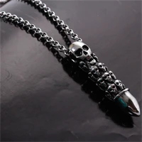 new simple fashion trend exquisite retro temperament hot selling skull bullet men necklace pendant jewelry gift wholesale