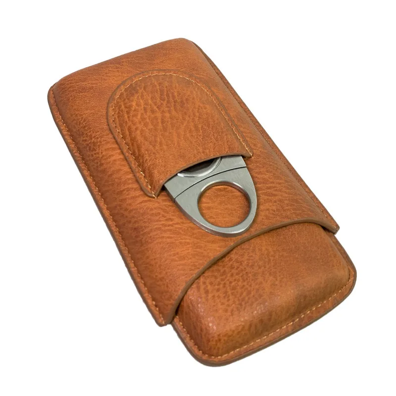 Портативный увлажнитель для сигар из коровьей кожи кедра с резаком дорожный