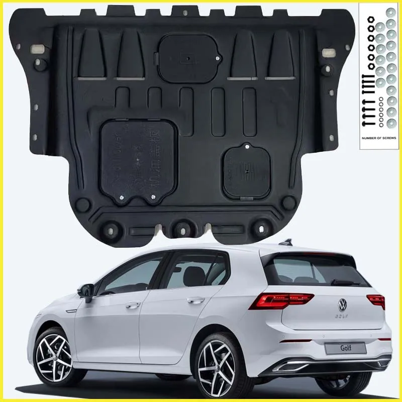 

Для Volkswagen Golf 8, черная защитная пластина под двигателем, брызговик, крыло, защита от брызговика