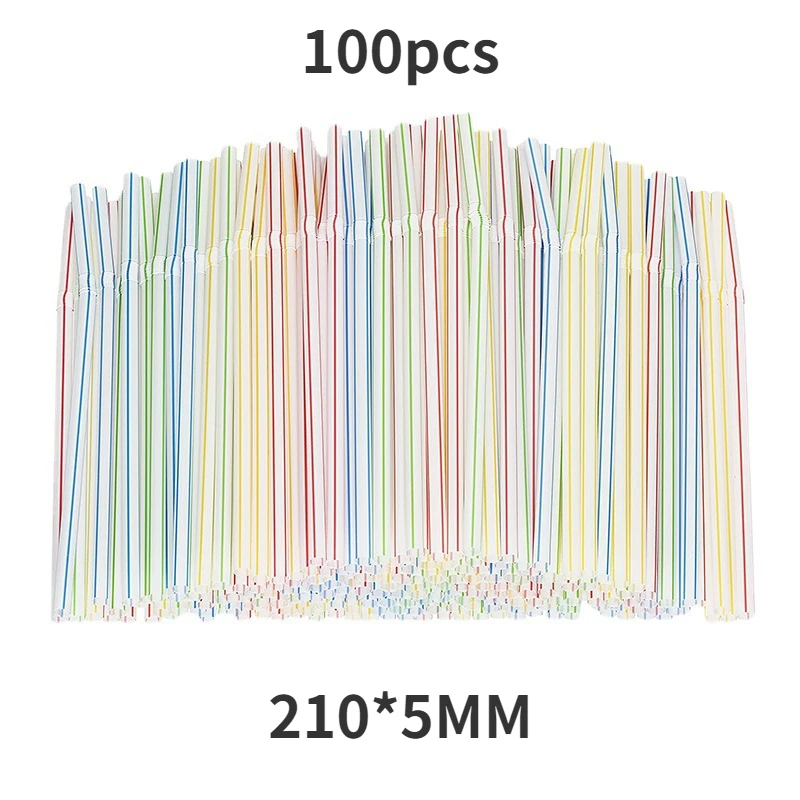 

100Pcs Colorful Disposable Rietjes Plastic Curved Drinking Straws Wedding Party Bar Drink Accessories Birthday Reusable Straw
