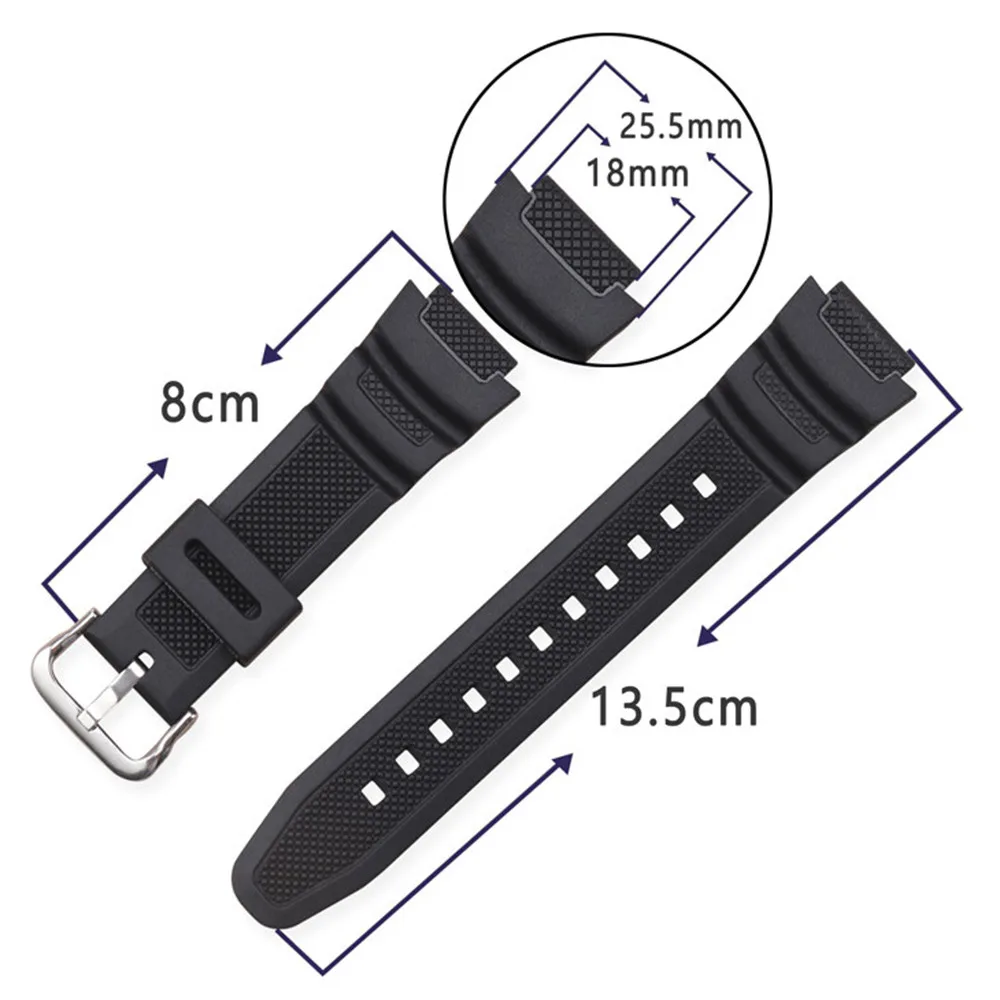 18mm Watch Band for Casio AQ-S810W AE-1000W AE-1200/1300 SGW-300 Strap Men Camouflage Silicone Rubber Wrist Bracelet Accessories