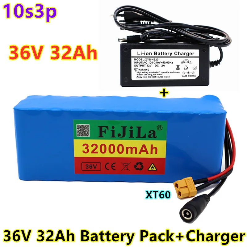 

Аккумулятор 36 В 10S3P 32 Ач 18650, литиевый аккумулятор 42 в для электровелосипеда, электрический велосипед для электровелосипеда, со встроенным аккумулятором 30 А, средней яркости, 250 Вт-600 Вт + зарядное устройство
