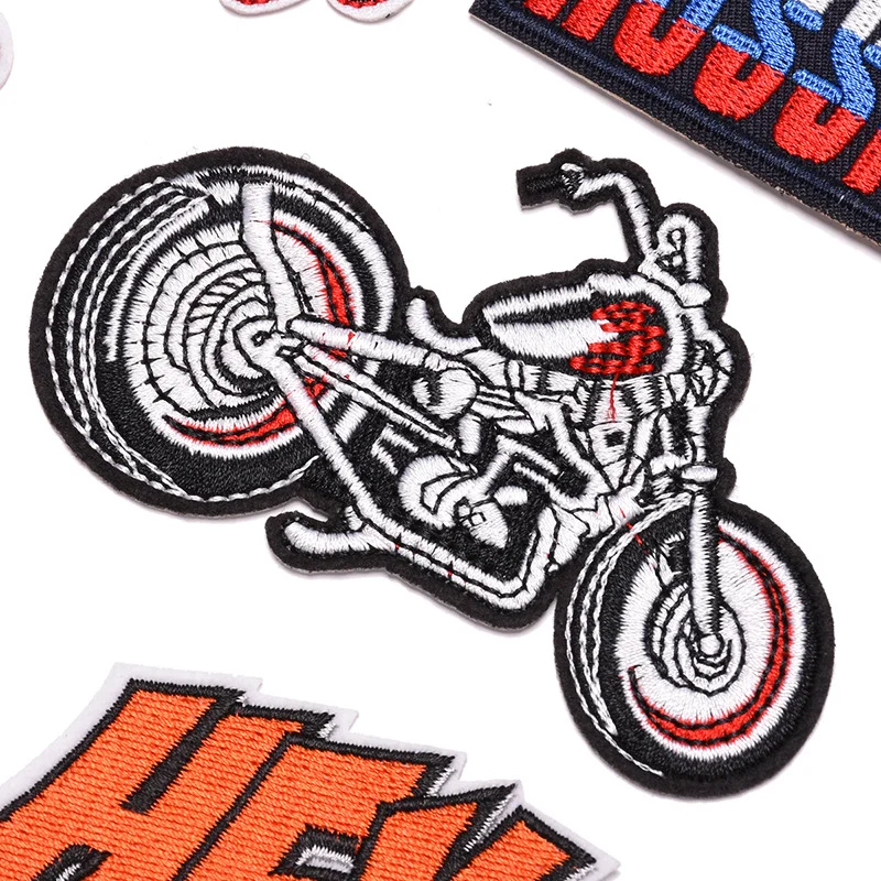 

Sewing with Russian English Logo Embroidery Patch Clothes Ironing Transfer Motorcycle Band-aid Pattern Decorative Stickers