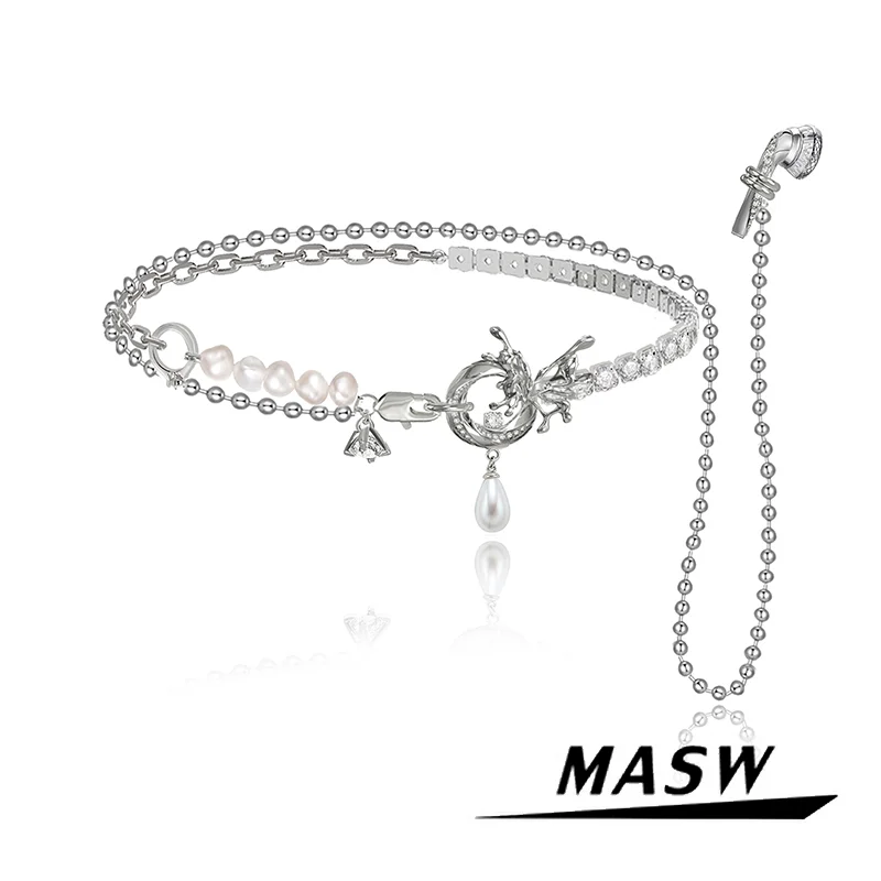 

MASW Original Design 2023 Trend New Jewelry Personality Headset Charm Choker Necklace For Women Girl Party Gift Popular