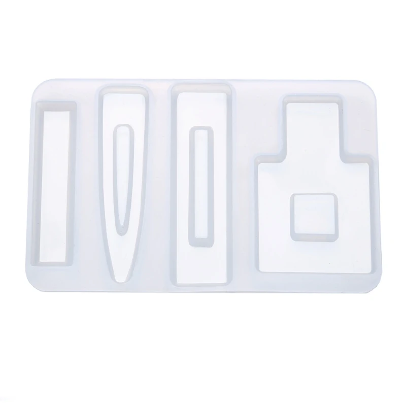 

M2EA 4 Shapes Handmade Hair Clips Jewelry Resin Casting Mold Geometric Hair Clip Barrettes Silicone Mold Jewelry Making Tools