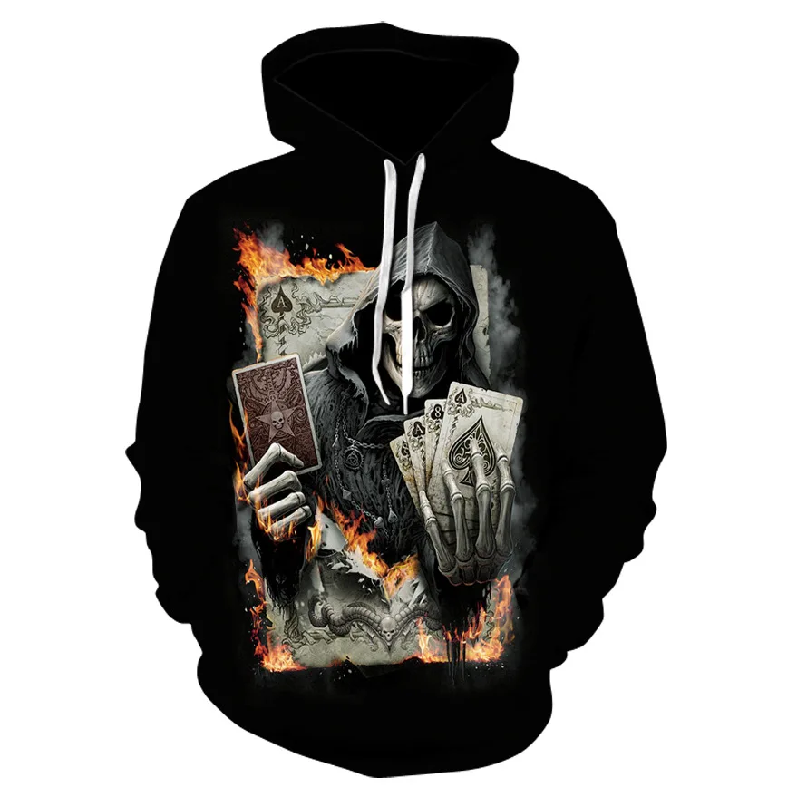 

2023 Sweater 3d Sweater Men's Hooded Pocket Pullover Sweater Men's Skull Cap Men's Sweater Hoodie Men