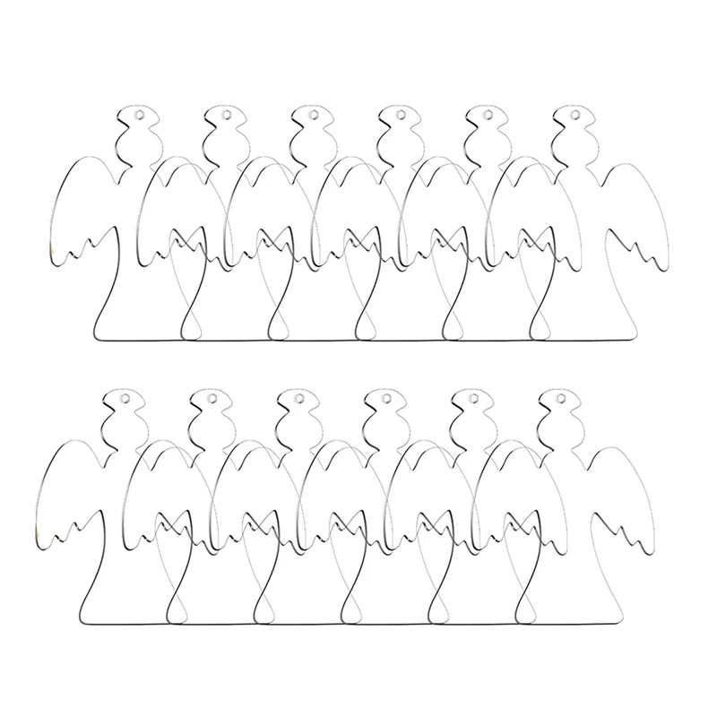 

50Pcs Acrylic Christmas Ornament Blank Transparent Angel Acrylic Ornament with Hole for DIY Craft, Holiday