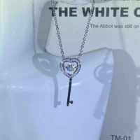 2022 new fashion key heart shapependant necklace for women wedding accessories fancy good female party gift jewelry