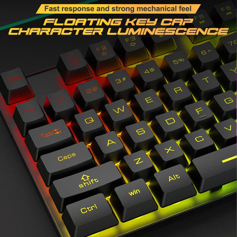 RGB Colorful Pc Gamer Mechanical Keyboard Kit for Tablet  Gaming Laptops Keyboards Esports Accesories Suspended Keycap images - 6