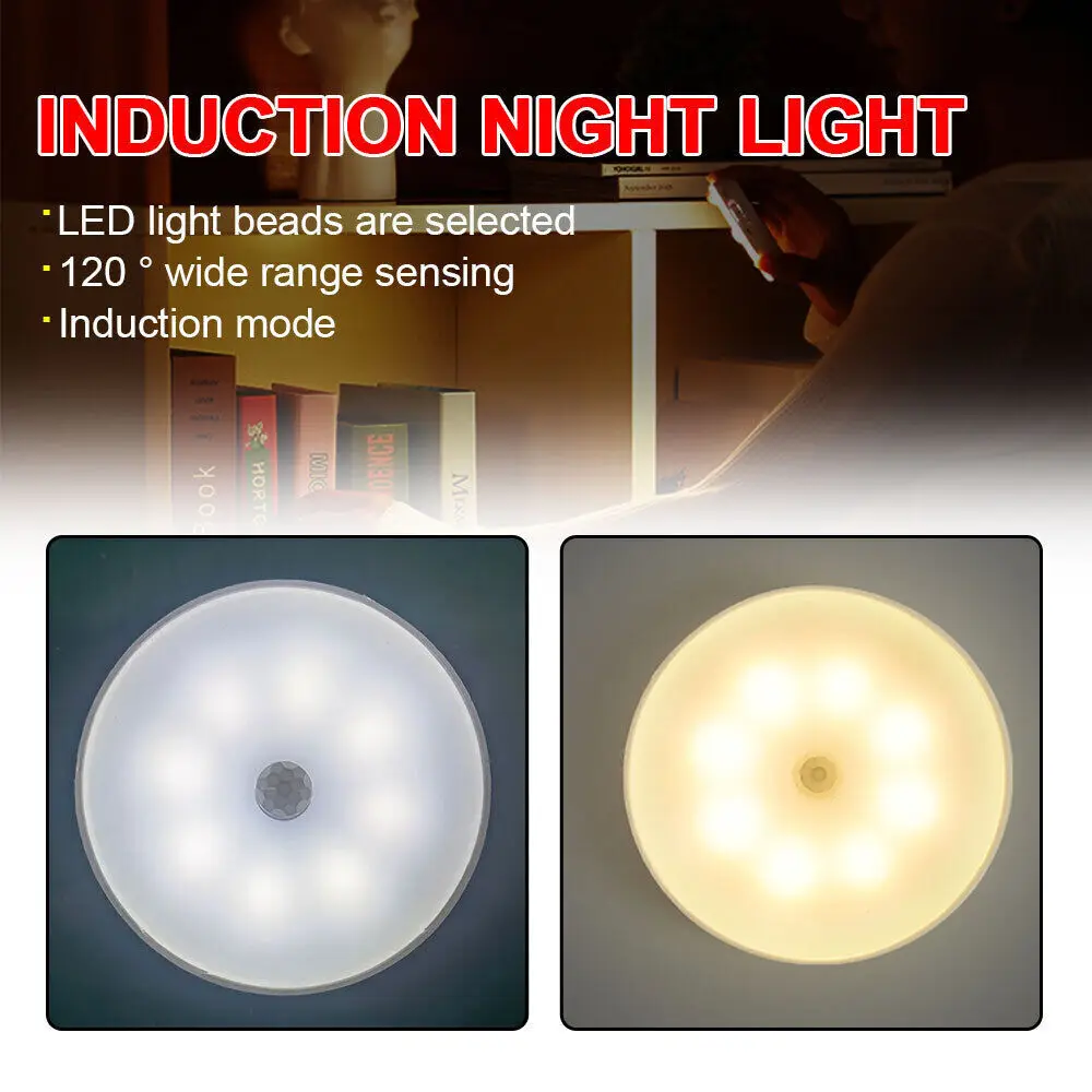 

LED Motion Sensor Light Wireless Night Light Under Cabinet Light Closet Lamp Smart Wall-Mounted Body Induction Lamp home Decor