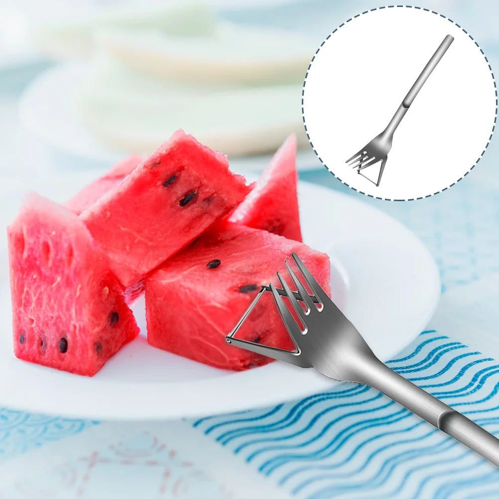 

Watermelonfork Slicer Fruit Cutting Melon Tool Forks Fruits Stainless Steelartifact Cuber Slicing Vegetable Salad Pineapple
