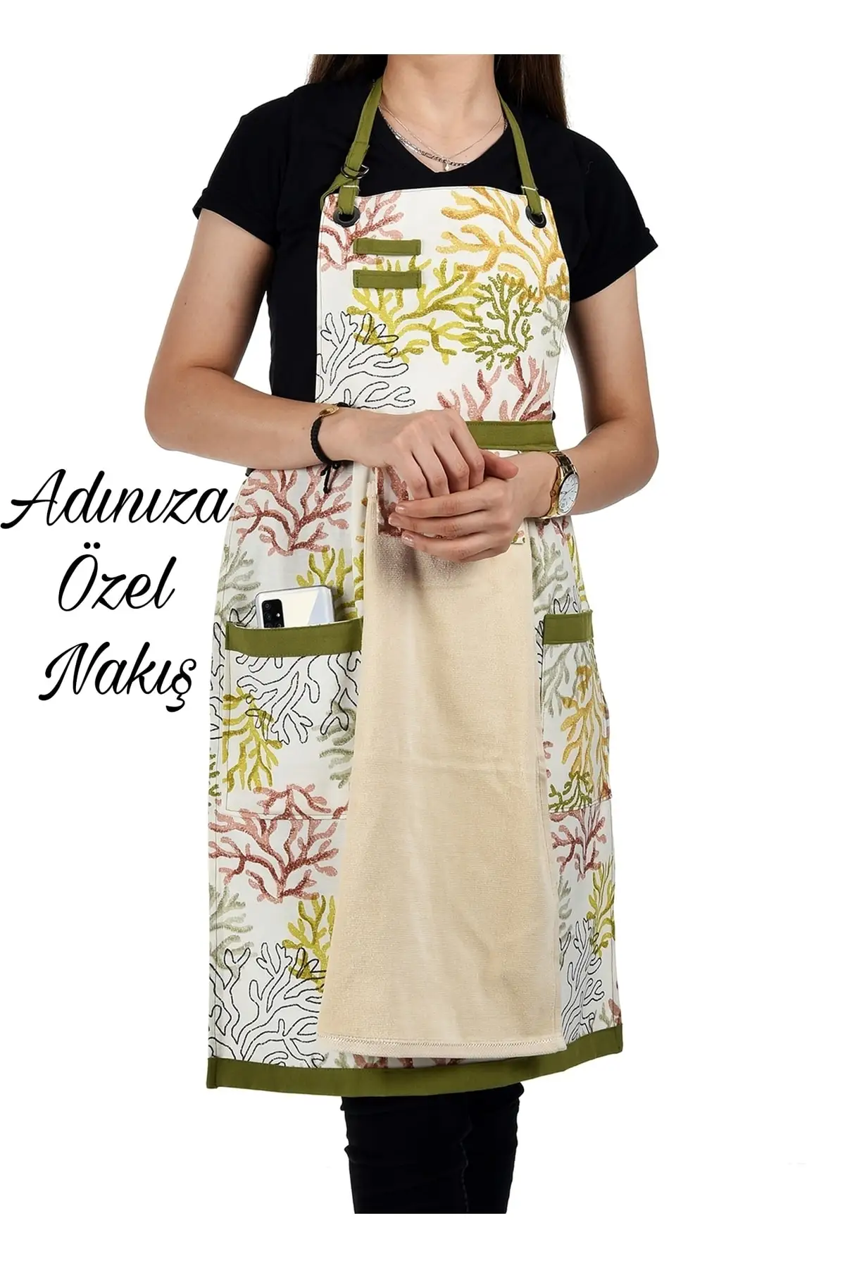 

Изготовленный на заказ вышитый подарок Dow костюм для вашего имени женский Кухонный Фартук с водонепроницаемым тканевым полотенцем без запаха одноразмерное Льняное полотенце