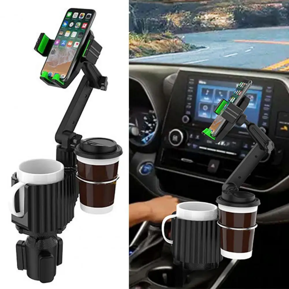 2 в 1 вращающийся на 360 градусов держатель для стакана Противоскользящий Автомобильный держатель для стакана многофункциональный двойной Bekerhouder Auto